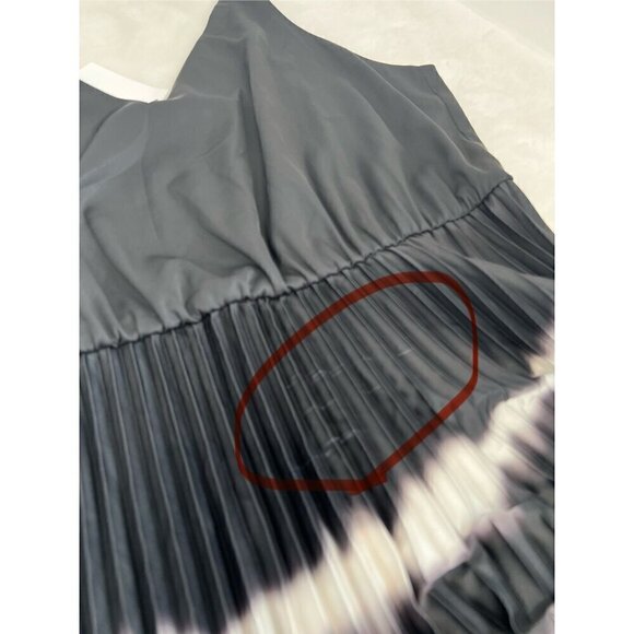 New AllSaints Size L Curtis satin tie dye pleated midi dress *No Sweater Top* - Picture 4 of 13